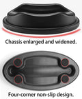 Top and bottom view of Front Wheel Riser Block For Bike Trainer Indoor Riding Stabilizer Stand Holder Secure Front Tire And Level The Training Setup Durable Molded Accessory For Home Gym Workouts, showcasing enlarged chassis and four-corner non-slip design.