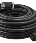 Heavy Duty Twist Lock Extension Cord 50 Amp 125 250 Volt Beefy Power Cable 100 Ft Black SEOW Rated with CA Style Cs63 Plug.