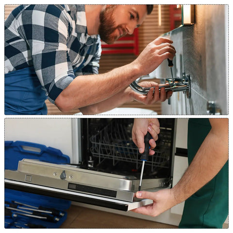 Using Two Piece Magnetic Ball End Hex Screwdrivers Set 5mm Hex 120mm Rod on sink and appliance