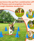 Dog using Backyard Dog Agility Training Kit For Real Pros And Beginners With Adjustable Hurdles Cones Agile Rods