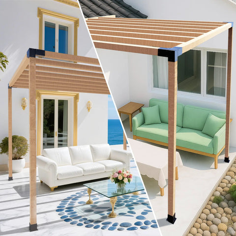 Heavy Duty 4x4 Pergola Bracket Kit Built To Last With Waterproof Coating Corner Brackets For Wood Posts DIY Post Base