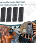 Four Pack 26517 Air Compressor Filter Replacement with close-up on installation in compressor equipment