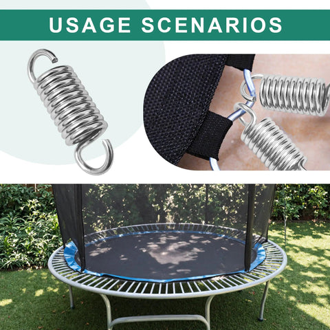 Slick Two Inch Hook To Hook Recliner Chair Tension Springs Replacement Kit For Furniture And Bed Frame Repair Zero Hassle Fix Heavy Duty shown on trampoline.