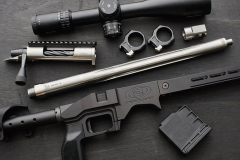 Modular Rifle Chassis For Remington 700 Short Action 3.0 Inch AICS Compatible With Flexible Rail Stock And Grip Systems