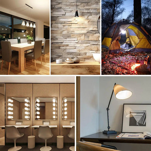 Budget Friendly LED Night Light Bulb G14 with 1W Low Wattage illuminating various home and outdoor spaces, warm white glow.
