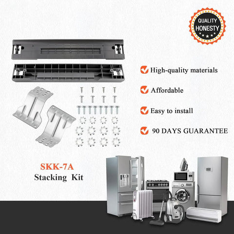 2026 Upgraded Front Load Washer Dryer Stacking Kit For 27 Inch Machines with brackets, screws, and installation guide