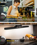 Motion Sensor Light Bar With Rechargeable Battery, Dimmable Under Cabinet Lighting, showing motion-sensing and always-on modes.