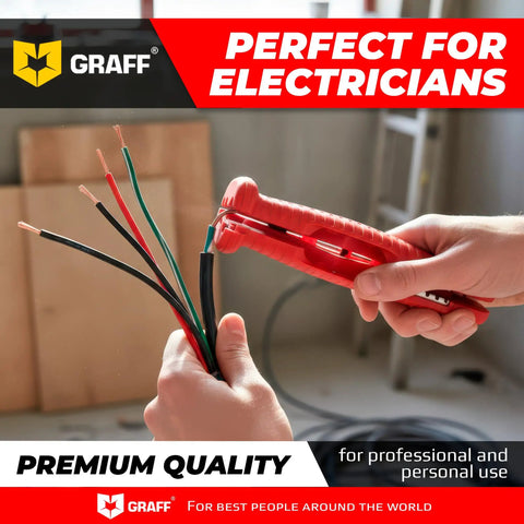 Versatile 8-in-1 Multifunction Wire Stripper Cable Tool For Stripping And Cleaning Coaxial EDR LAN DSL Power Cables, holding wires.