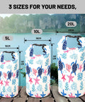 Ultra Dry Roll Top Waterproof Bag for Kayaking and Beach Adventures in 5L, 10L, 20L sizes with Sea Turtle Coral Starfish Pattern