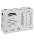 Packaging for Regeneration Six Tier A4 Letter Tray Organizer Plastic Self Stacking Black Office File Tray For Documents And Folders Eco Friendly 25 Percent Post Consumer Recycled Content
