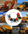 All In One Heavy Equipment Key Master Set With Full Coverage Keys For Excavators Dozers Loaders And Backhoes Universal Compatibility Across Major Machines Stocked Spare Keys For Your Construction Fleet displayed on construction vehicles background