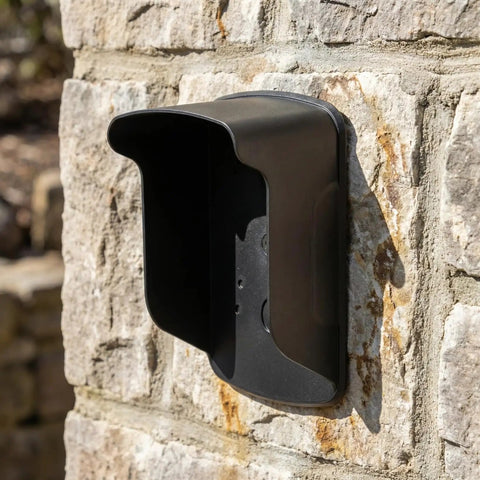 Waterproof Doorbell Cover Rain Guard for outdoor access control on stone wall, plastic, weatherproof shell