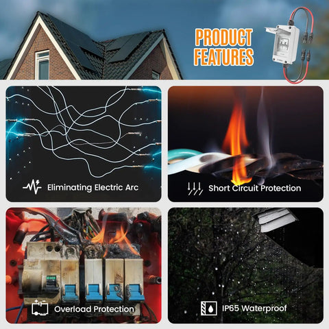 Product features of heavy duty solar panel disconnect switch for 1000V DC and AC 60A outdoor PV disconnect IP65 rated