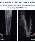 Comparison of Magnetic Docking Handheld Shower Head With High Pressure Power Wash Mode and standard shower head in action