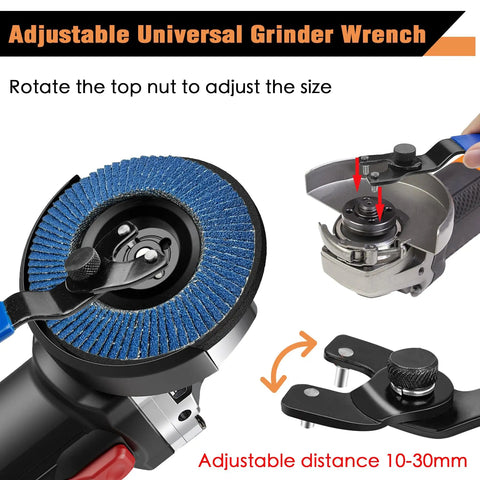 Ultimate 11-Piece Wood Carving Disc Set with angle grinder and adjustable wrench for precise woodworking tasks