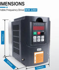 Variable Frequency Drive 220V 3KW 4HP Inverter dimensions 170mm x 147mm x 124mm