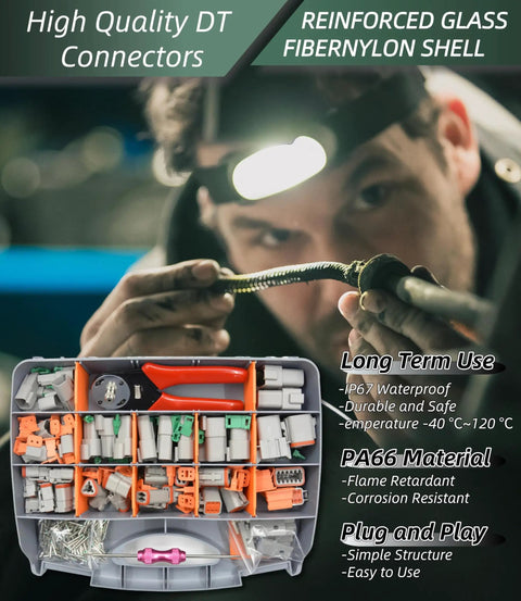 DT Deutsch Connector Kit 482 Piece Waterproof Automotive Electrical Connectors Set With 2 3 4 6 8 12 Pin Options
