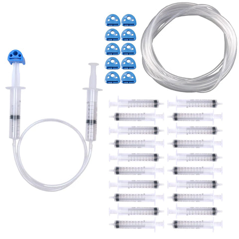 Pro Grade Hydraulic And Pneumatic STEM Kit Bundle With 20 Plastic Syringes, 10 Adapters, And 15 Ft Vinyl Tubing For Classroom Projects And DIY Experiments
