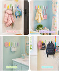Gotta Love These Sweet Wall Hooks For Backpacks And Kids Rooms Six Pack Dreamy Rainbow Macaron Colors with various uses in kids spaces.