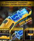 Cordless Electric Scissors Cardboard Cutter With LED Light And Safety Lock, 2000mAh Battery, USB-C charging port shown