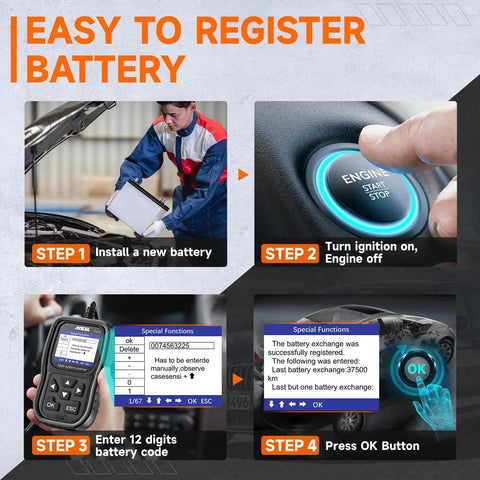 Ford Lincoln Mercury All Systems OBD2 Scanner For Engine ABS SRS Transmission And 4WD Diagnostics battery registration steps