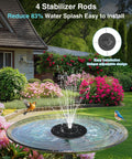 Upgraded Solar Powered Fountain Pump With Six Nozzles For Outdoor Garden Pond Pool And Bird Bath in bird bath garden setting