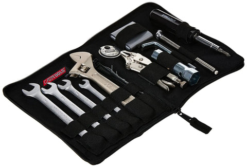 Six In One EconoKIT M1 Tool Kit For Japanese Metric Motorcycles ATVs And UTVs with wrenches, pliers, screwdriver, in zip case