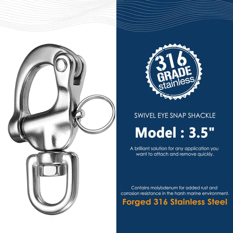 Built Tough 316 Stainless Steel Quick Release Snap Shackle Heavy Duty Marine Hardware For Boat Rigging And Towing 880 Pound Working Load 2 Pack Rock Solid Top Shelf Toggle Shackle Designed To Handle Saltwater Exposure Without Rusting Out
