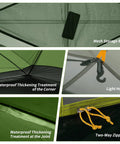 Interior features of Mongar 2 Person Backpacking Tent For 3 Season Camping Ultralight Freestanding Double Layer Shelter