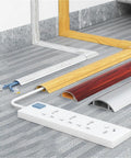 Aluminum Alloy Cable Raceway Concealer Self Adhesive Floor Cord Cover for Factory and Workshop Wiring Management, multiple colors