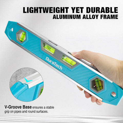 12 Inch Magnetic Torpedo Level With Neon Bubbles And V Groove For Right On Point Layouts And Quick Slope Readings Built Heavy Duty For No Sweat Diy Projects And Solid Contractor Work