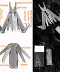 15 In 1 Multitool Pliers With Spring Loaded Head And Thick Hardened Steel Build Non Slip Handle Needle Nose Pliers