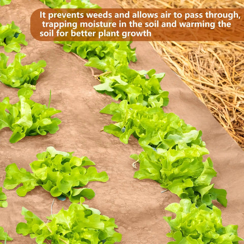 Heavy Duty Biodegradable Paper Weed Barrier Roll 3 X 100 Ft For Outdoor Gardens And Lawns Eco Friendly Landscape Fabric in garden