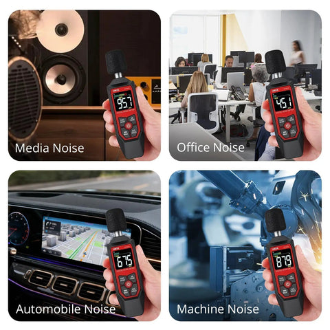 Digital Sound Level Meter With AC Weighted 30 To 130 dB For Home Office Or Industrial Use High Accuracy 1.5 dB Easy Readout Go-To Pro-Grade Decibel Meter For Real World Noise Monitoring And Compliance, handheld in office