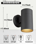 Rugged Outdoor Wall Light Sconce Exterior Fixture Waterproof Matte Black Finish Built Tough Die Cast Aluminum For Porch Garage Patio Entryway Weather Resistant 1 Pack shown with dimensions