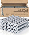 Bulk 25 Pack Three Eighths By Five Inch Flat Sleeve Anchor Zinc Plated For Heavy Duty Fastening In Masonry Brick And Concrete