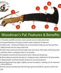All In One Survival Machete And Brush Axe With Sheath For Camping Fishing Hunting And Bushcraft, features and benefits diagram