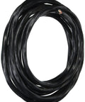 Coiled 25 Ft 6-3 NM-B Cable NMWG Ground For Residential In-Wall Wiring, black nonmetallic sheath with visible copper end.