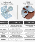 Reinforced Heavy Duty Stainless Steel L Bracket with thick wall, designed for heavy shelving and cabinet mounting.