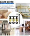 Heavy Duty 30 Pack Of 1/4-20 Threaded Inserts Matched With Flat Head Hex Socket Screws Top Shelf Zinc Coated Carbon Steel Fasteners Built Tough For Furniture Build Out Projects displayed with bunk bed and closet.