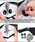 Two Pack Dust Masks With Activated Carbon Filters Breathable Reusable Respirator for Woodworking Construction Mowing Sanding