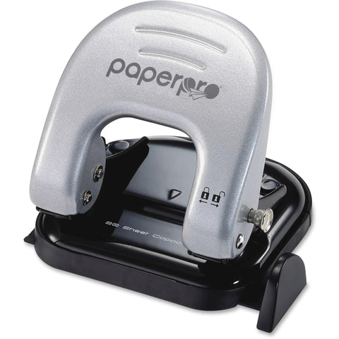 EZ Squeeze Reduced Effort Two Hole Punch For Home Office With No Jam Technology, Durable Metal Construction, Compact Design