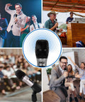 UHF Wireless Microphone System For Karaoke And DJ Parties Portable Handheld Dynamic Mic Set With Receiver Battery Operated Transmitter Cordless Mic With Adapter For PA Use in various event settings.
