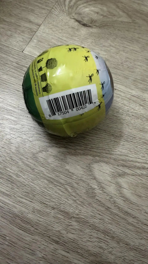 Pot Popper Organic Insect Control ball packaging with barcode, beneficial nematodes for container plants, 8 infusion bio pouches