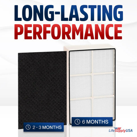 HEPA Filter Replacement For Whispure AP450 AP510 WP500 And Kenmore 83200 83230 83375 Air Purifiers by LifeSupplyUSA, black and white filter