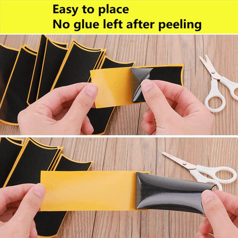Peeling 15Pcs Fingerboard Foam Grip Tape Set With Self Adhesive Anti Slip Black 4.33x1.5Inch Mini Skateboard Grips
