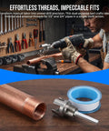 Dual Function External Pipe Threading Tool For PVC And Stainless Steel Pipes, One Half Inch And Three Quarter Inch Threader, Includes Seal Tape, Stable Cutting For DIY Home Plumbing Renovation And Construction Sites, Electric Drill Compatible on copper pipe