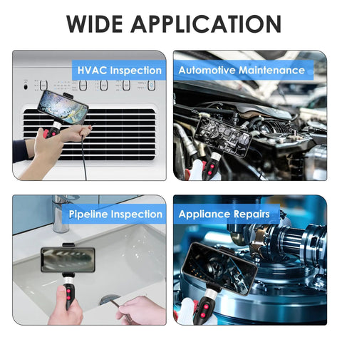 Wide application of Two-Way Endoscope With Light And 360 Degree Rotation Workhorse Pro Grade Borescope in various inspections.