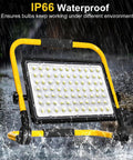 Top Tier Beast 200W LED Work Light Packing 20000 Lumens And 6500K Daylight Beam, showcasing IP66 waterproof design in rain.