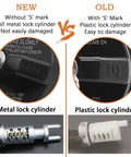 Comparison of new all-metal vs old plastic lock cylinder for Locking Gas Cap For Toyota And Honda Cars And SUVs Secure Tamper Resistant Fuel Cap